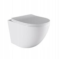 WC ЧАША ВИСИТ БЕЗ ОПРАВЫ PURO - WH - 03 БЕЛАЯ ДОСКА МЕДЛЕННАЯ DUROPLAST