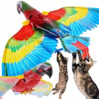 PAPUGA LATAJĄCA INTERAKTYWNA DLA KOTA GRAJĄCA RUSZA SKRZYDŁAMI PTAK DUŻY