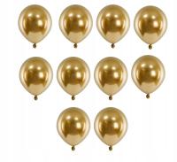 Małe balony dekoracyjne 5' 12cm złote shiny 10szt