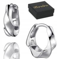 KOLCZYKI KOŁA Srebrne PRÓBA 925 OBRĘCZE SREBRO KÓŁKA Falisty Damskie