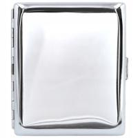 PAPIEROŚNICA METALOWA SREBRNA Z POŁYSKIEM, 6-0175