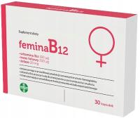 FeminaB12 Witamina B12 kwas foliowy żelazo dla kobiet Galena 30 kaps.