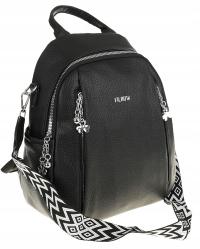 Torebka Damska Modny Plecak Teczka Miejska Shoper Ramię 0976 Black