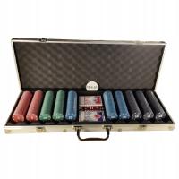 Классический покер набор 500шт фишек колоды карты кубики чемодан