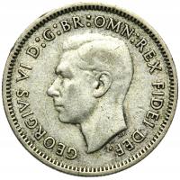 Австралия-Георг VI - 6 пенсов 1951 Ru-серебро