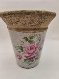 Donica osłonka ceramiczna doniczka w róże śliczna