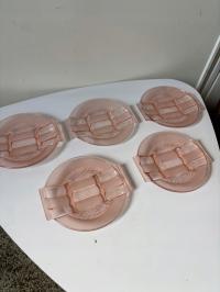 HUTA HORTENSJA ZESTAW 5 TALERZYKÓW ART DECO