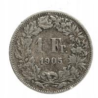 Szwajcaria - 1 franc - 1905 rok