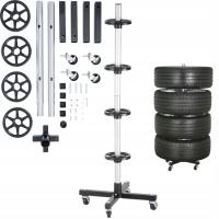 STOJAK MOBILNY NA KOŁA WIESZAK Z KÓŁKAMI OPONY FELGI DO GARAŻU 4 KOŁA 100kg