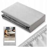 Prześcieradło z GUMKĄ 80x160 BAWEŁNIANE miękkie JASNE SZARE Bolzano