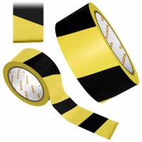 TAŚMA OSTRZEGAWCZA ŻÓŁTO CZARNA oznaczeniowa 50mm 33m podłogowa winylowa