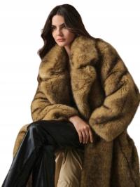 SHEIN DAMSKA KURTKA BRĄZOWA FUTRO S ŁYB