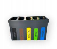 Kosz do segregacji 5 frakcji 120l (MRP 120 5K Antracyt)