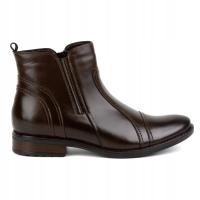 Мужские кожаные брюки элегантные теплые зимние 1001 коричневые