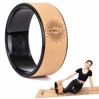 KORKOWE KOŁO do JOGI ĆWICZENIA WZMACNIAJĄCE ROZCIĄGAJACE YOGA WHEEL 32cm
