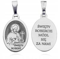 Серебряный медальон Ag 925 с родиевым покрытием St. Robert MDC097R