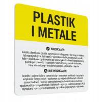 Naklejka na kosz - Plastik i Metale 10x10 cm #EC03