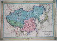 1846 oryginał MAPA CHINY JAPONIA KOREA TYBET BHUTAN MONGOLIA TAJWAN Azja