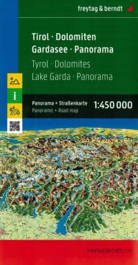 ТИРОЛЬ ДОЛОМИТЫ ОЗЕРО ГАРДА АВТОМОБИЛЬНАЯ ТУРИСТИЧЕСКАЯ КАРТА / ПАНОРАМА FB