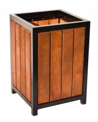 Drewniany kosz na Śmieci MIEJSKI uliczny PARKOWY osiedlowy OGRODOWY 45L