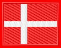 Naszywka flaga Danii Dania haftowana z termofolią 7 cm szeroka