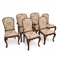 Piękne Krzesła Ludwikowskie Orzechowe Francja