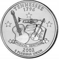 USA -2002 - 25 Centów -TENNESSEE- Nr 16- STANY USA