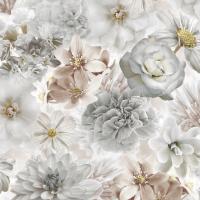 Картинка цветы нежная серый белый крем желтый
