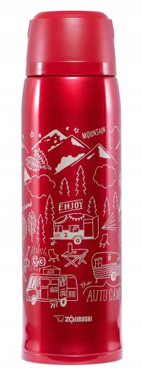 Термос для чая кофе с кружкой твердый ZOJIRUSHI SJ-JS10 красный 1л