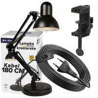 Прикроватная настольная лампа для чтения, кабель для рисования 180 см E27 2в1