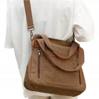 ЖЕНСКАЯ СУМКА ЧЕРЕЗ ПЛЕЧО, ВМЕСТИТЕЛЬНАЯ ПРОЧНАЯ ХОЛЩОВАЯ СУМКА-МЕССЕНДЖЕР, КОРИЧНЕВАЯ