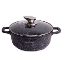 GARNEK MARMUROWY Z POKRYWKĄ 24CM 4,5L NIEPRZYWIERAJĄCY NON-STICK KAMILLE