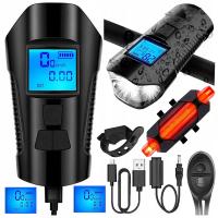 СВЕТОДИОДНЫЙ ВЕЛОСИПЕДНЫЙ СВЕТИЛЬНИК СО СЧЕТЧИКОМ РОГА ДЛЯ ВЕЛОСИПЕДА РУЛЬ КОЛОКОЛЬЧИК USB