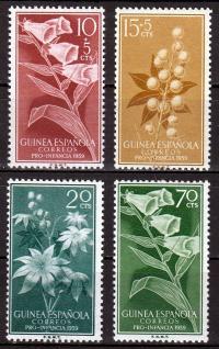 GUINEA ESPANOLA - 1959 - Mi 356-359 - KWIATY xx