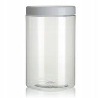 SŁOIK POJEMNIK PET 1500ml Z NAKRĘTKĄ BIAŁĄ 1.5L na przyprawy płatki