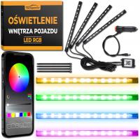 Oświetlenie wnętrza pojazdu Auto Gamma LED RGB zestaw 4 paski