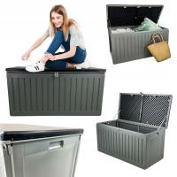 БОЛЬШОЙ САДОВЫЙ ЯЩИК 270 ЛИТРОВ БАЛКОННОЕ СИДЕНЬЕ ЯЩИК ДЛЯ ХРАНЕНИЯ СЕРЫЙ