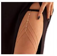 PODWIĄZKA DAMSKA CZARNA ZŁOTA Z ŁAŃCUSZKAMI 540