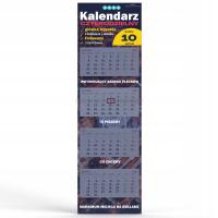 KALENDARZ CZTERODZIELNY FOLIOWANY WYPUKŁA GŁÓWKA KALENDARZE - 10 szt