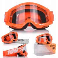 Gogle 100% Strata 2 pomarańczowe