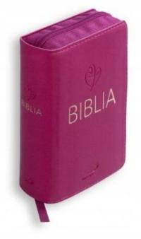 Библия табор flex с замком-малина