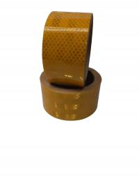 TAŚMA SAMOPRZYLEPNA OSTRZEGAWCZA ŻÓŁTA FOLIA ODBLASKOWA PRYZMATYCZNA 100 MM