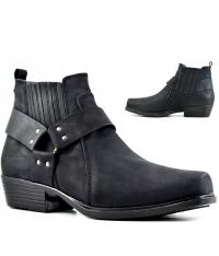 Мужские Кожаные Ковбойские Сапоги Desque Черный