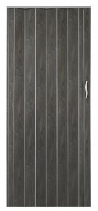 DRZWI HARMONIJKOWE PEŁNE SKŁADANE PRZESUWNE DĄB GRAFIT MAT 001P 80 cm