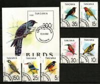 Tanzania . Znaczki pocztowe plus Blok ( Fauna - ptaki ) 1992 r.