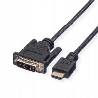 Kabel przewód DVI (18+1) - HDMI M/M czarny 2m