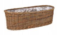 PODŁUŻNY WIKLINOWY KOSZYK NA KWIATY NA BALKON BALKONÓWKA 50x23x16 cm