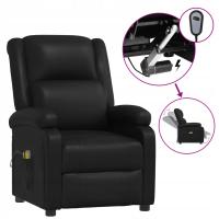 vidaXL Elektryczny fotel do masażu, czarny, sztuczna skóra, 3073712