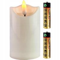 Świeca Dekoracyjna CORTINA 1/21/WAX Znicz LED fi5 Biała 9,5cm + Baterie