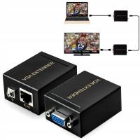 Extender VGA 60 m Audio Video Splitter po LAN RJ45